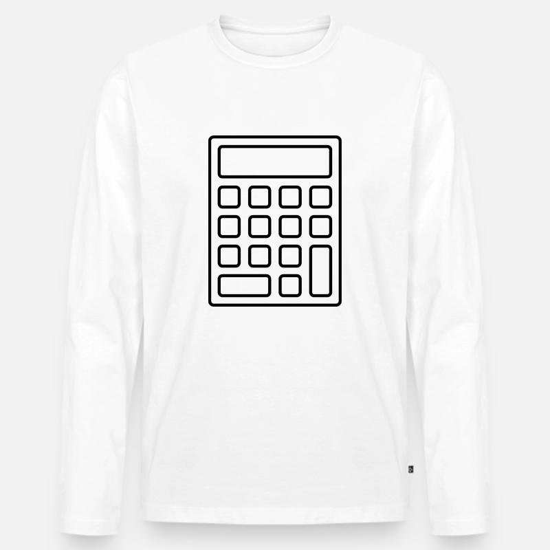Rechner - Männer Premium Bio Langarmshirt - Weiß