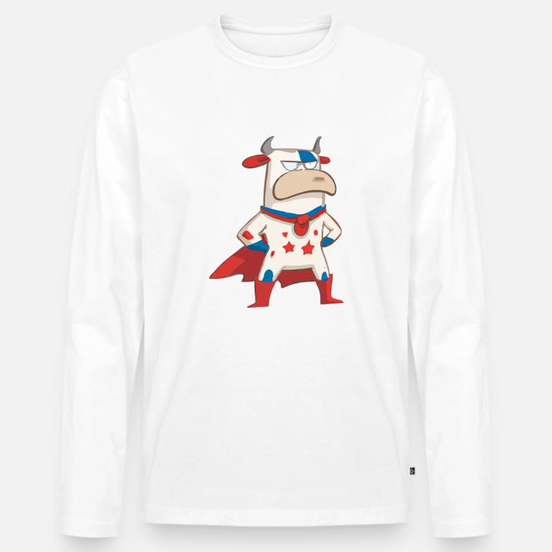 Die Superkuh - Männer Premium Bio Langarmshirt - Weiß