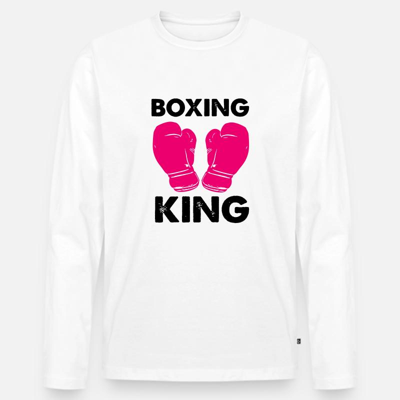 boxing king - Männer Premium Bio Langarmshirt - Weiß