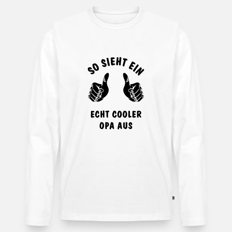 cooler opa - Männer Premium Bio Langarmshirt - Weiß
