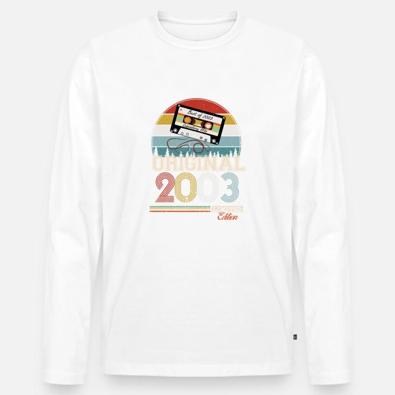 Datensatz 21 - Männer Premium Bio Langarmshirt - Weiß