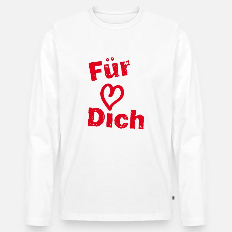 Für Dich - Männer Premium Bio Langarmshirt - Weiß