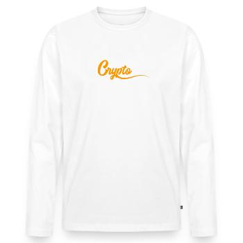 Crypto Millionare by BitMountain - Shirt - Männer Premium Bio Langarmshirt - Weiß - Vorne - Nico (187cm)