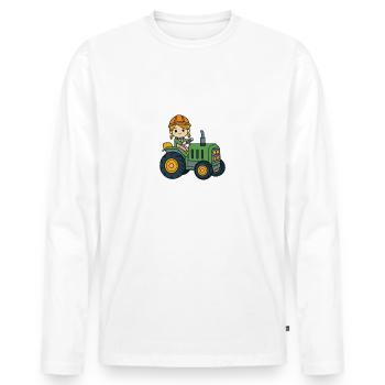 Stella Name Traktor - Männer Premium Bio Langarmshirt - Weiß - Vorne - Nico (187cm)