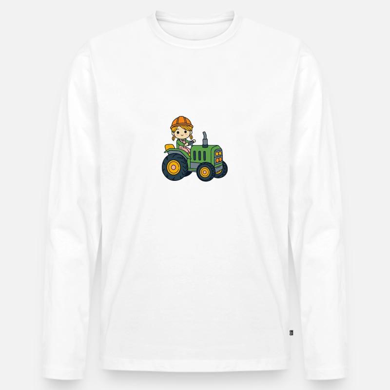 Leonie Name Traktor - Männer Premium Bio Langarmshirt - Weiß
