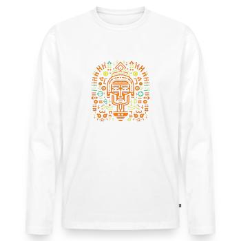 Symbole du mandala Vastu Yantra - T-shirt manches longues Premium bio Homme - blanc - Devant - Nico (187cm)