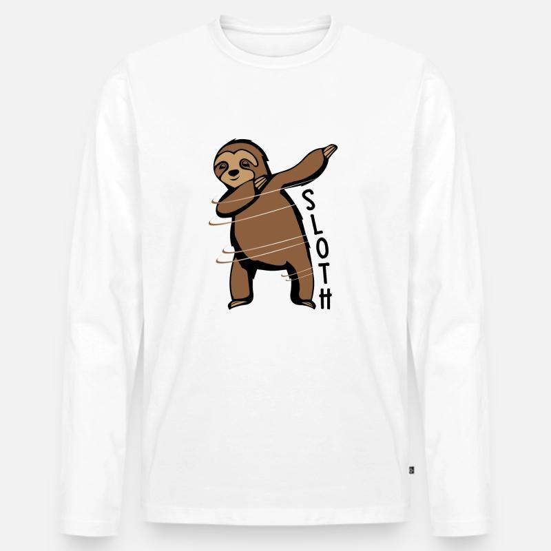 dubbing sloth - Männer Premium Bio Langarmshirt - Weiß