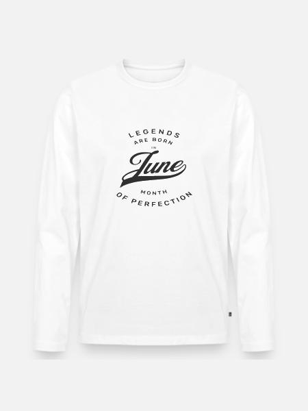 JUNE BIRTHDAY - Men's Premium Organic Long Sleeve Shirt - white
