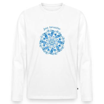 Just - Men's Premium Organic Long Sleeve Shirt - white - Front - Nico (187cm)