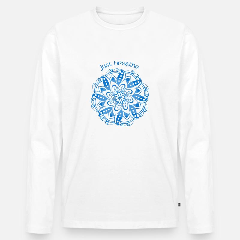 Atme einfach - Männer Premium Bio Langarmshirt - Weiß