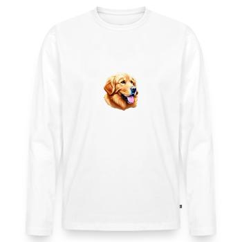 My Best Friend is a Golden Retriever - Men's Premium Organic Long Sleeve Shirt - white - Front - Nico (187cm)