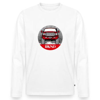 HUH! OFF ROAD #019 (Full Donation) - Männer Premium Bio Langarmshirt - Weiß - Vorne - Nico (187cm)