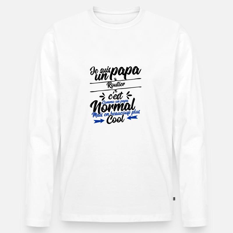 Straße Vati-Geschenk - Männer Premium Bio Langarmshirt - Weiß