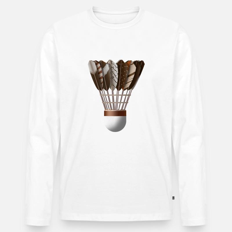 Federball - Badminton - Männer Premium Bio Langarmshirt - Weiß