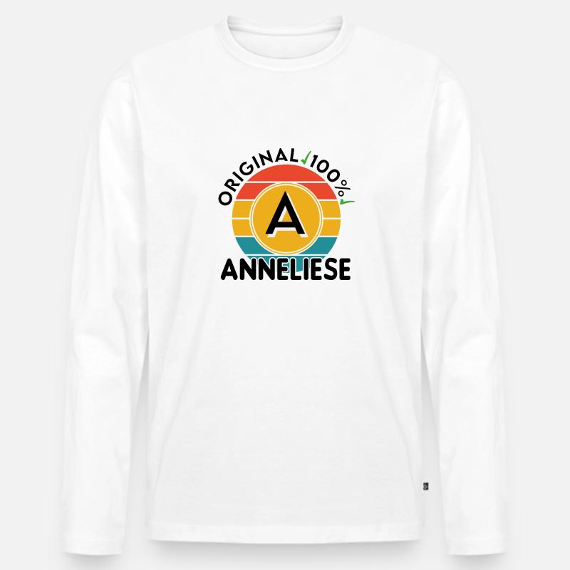 Anneliese - Männer Premium Bio Langarmshirt - Weiß