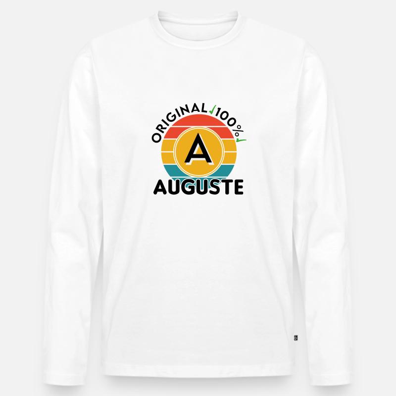 Auguste - Männer Premium Bio Langarmshirt - Weiß