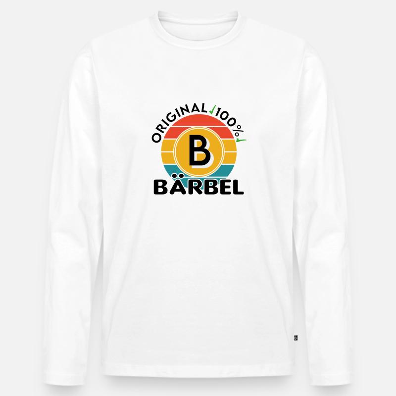 Bärbel - Männer Premium Bio Langarmshirt - Weiß