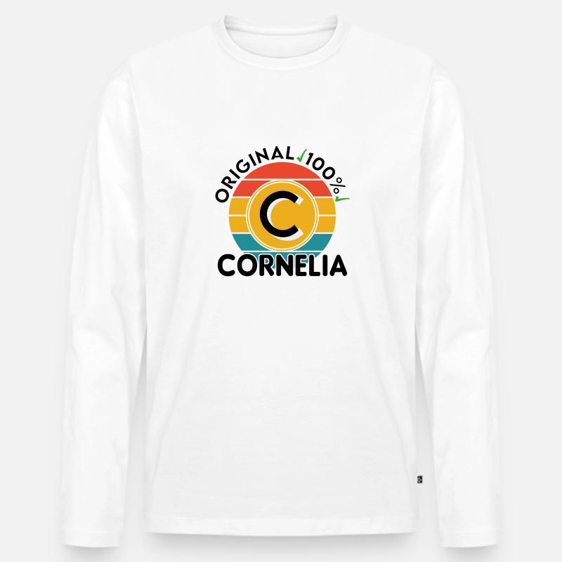 Cornelia - Männer Premium Bio Langarmshirt - Weiß