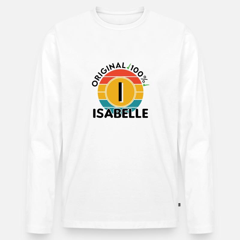 Isabelle - Männer Premium Bio Langarmshirt - Weiß