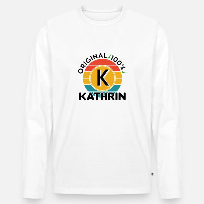 Kathrin - Männer Premium Bio Langarmshirt - Weiß