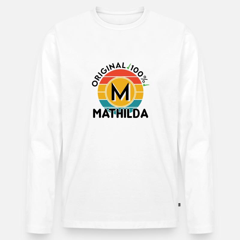Mathilda - Männer Premium Bio Langarmshirt - Weiß
