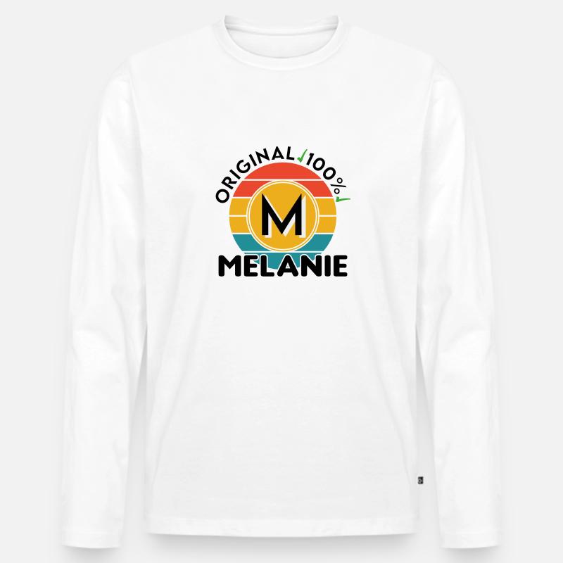 Melanie - Männer Premium Bio Langarmshirt - Weiß