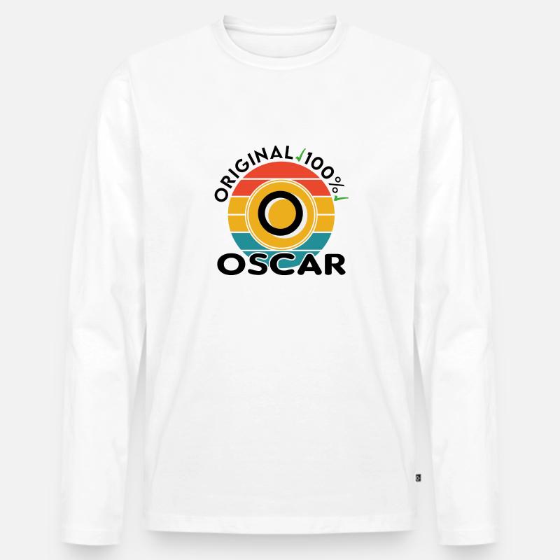 Oscar - Männer Premium Bio Langarmshirt - Weiß