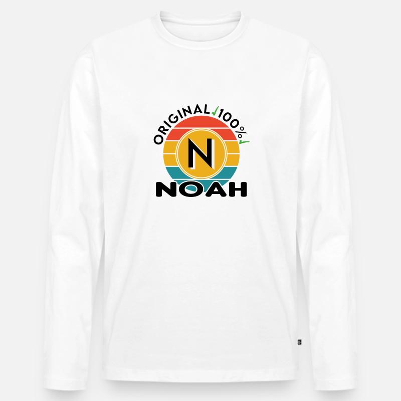 Noah - Männer Premium Bio Langarmshirt - Weiß