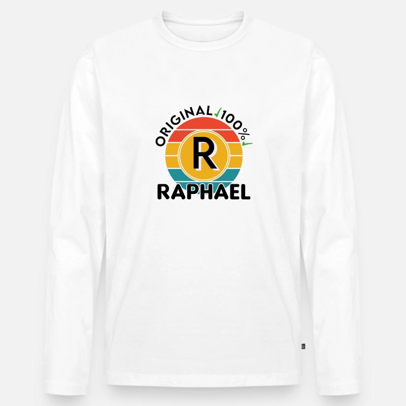 Raphael - Männer Premium Bio Langarmshirt - Weiß