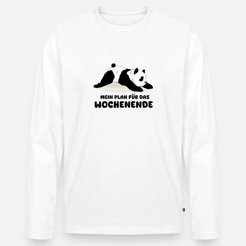 Faultier und panda - Männer Premium Bio Langarmshirt - Weiß