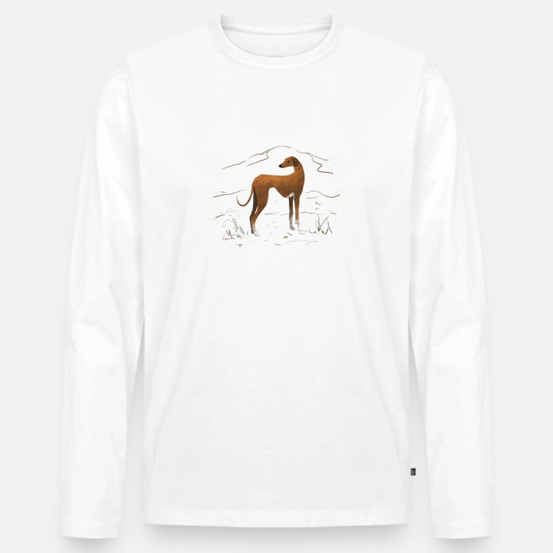 Azawakh - Männer Premium Bio Langarmshirt - Weiß