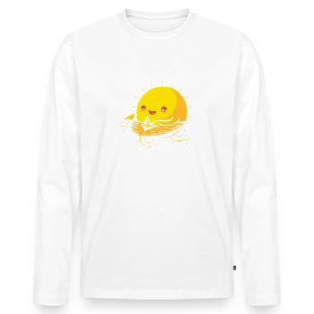 Sonne im wasser - Männer Premium Bio Langarmshirt - Weiß - Vorne - Nico (187cm)
