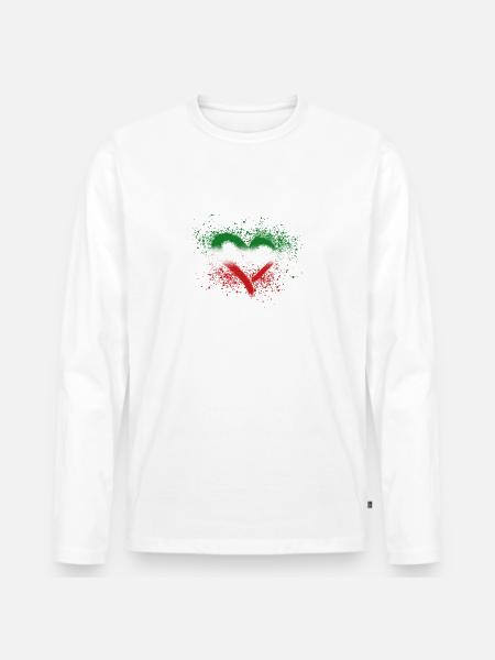 Iran,heart,iran,flag,graffiti - Men's Premium Organic Long Sleeve Shirt - white