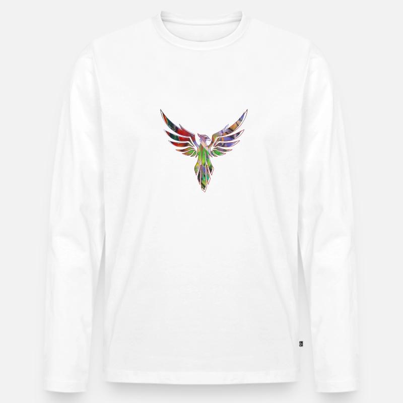 Phoenix,vogel,graffiti,Malerei,blau - Männer Premium Bio Langarmshirt - Weiß