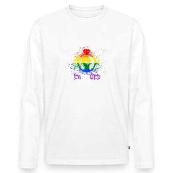 engaged,engaged,engaged,gay,pride,gay pride, LGBT, - Men's Premium Organic Long Sleeve Shirt - white - Front - Nico (187cm)