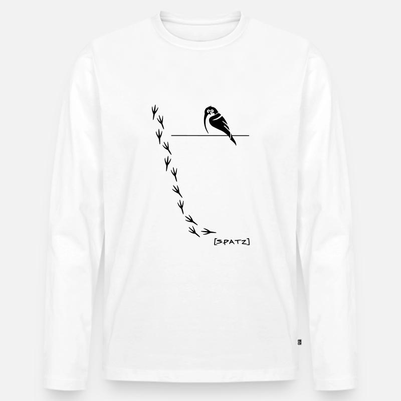 Spatz mit Spuren - Männer Premium Bio Langarmshirt - undefined