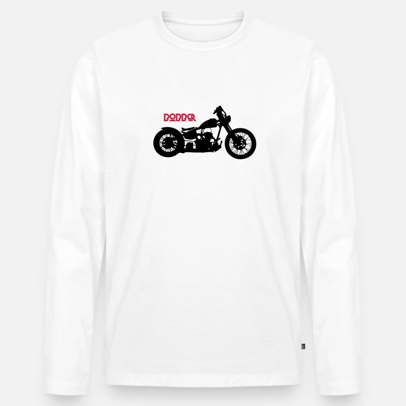 Bobber - Männer Premium Bio Langarmshirt - Weiß