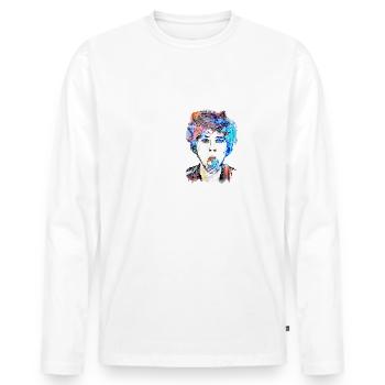 punks,sylt,ticket,punk,tauben,graffiti, - Männer Premium Bio Langarmshirt - Weiß - Vorne - Nico (187cm)