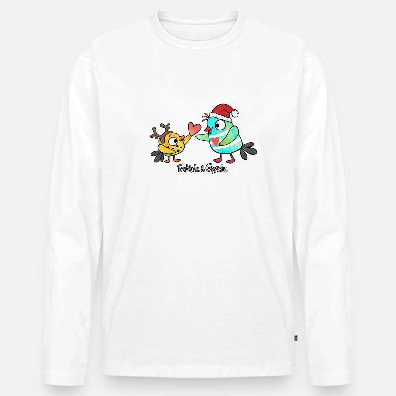 Weihnachtsherz - Männer Premium Bio Langarmshirt - Weiß