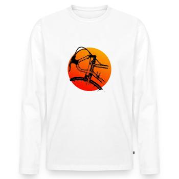 Vélo Cyclisme Route Vélo Design Rétro - T-shirt manches longues Premium bio Homme - blanc - Devant - Nico (187cm)