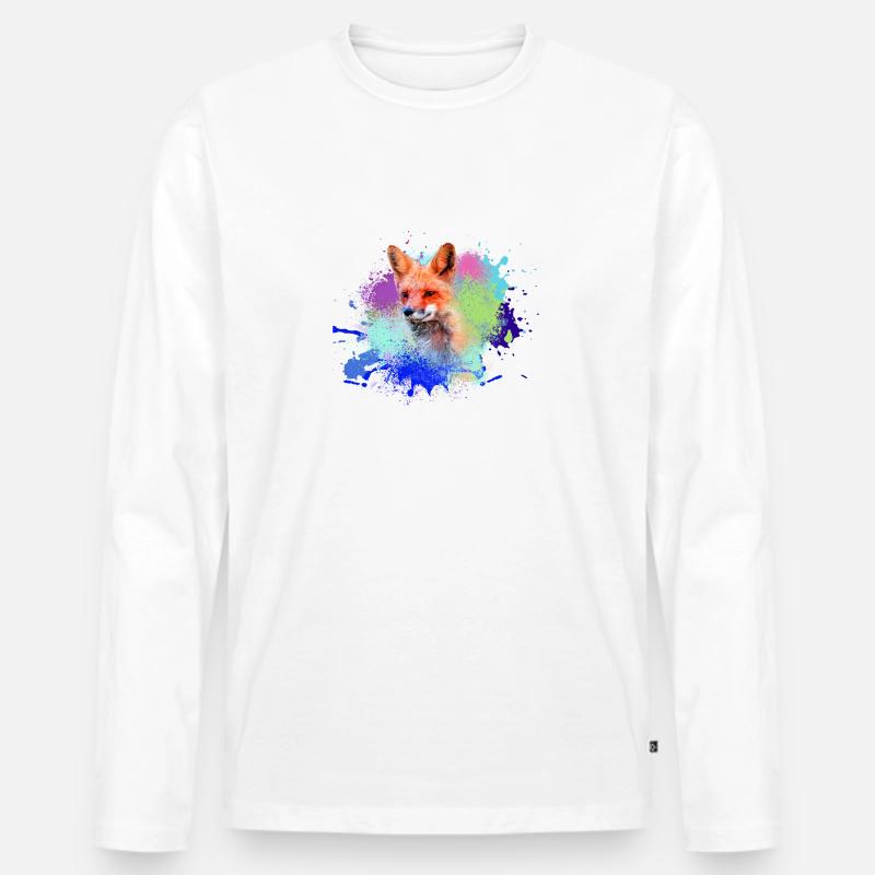fufuchs ,Graffiti, Malerei,fuchs ,aquarell - Männer Premium Bio Langarmshirt - Weiß
