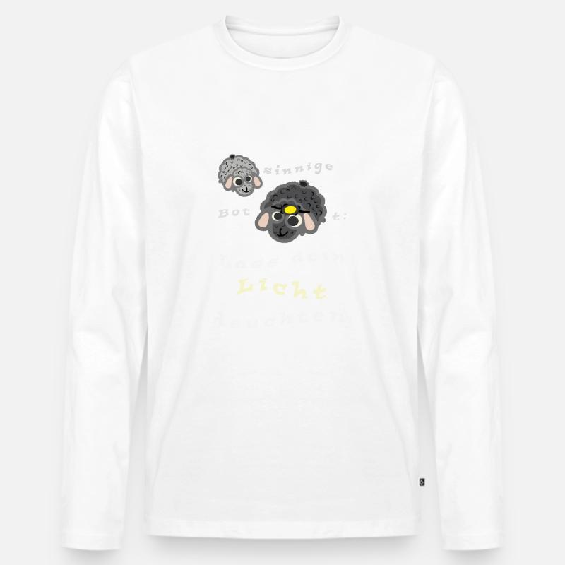 Lass dein Licht leuchten - Männer Premium Bio Langarmshirt - Weiß