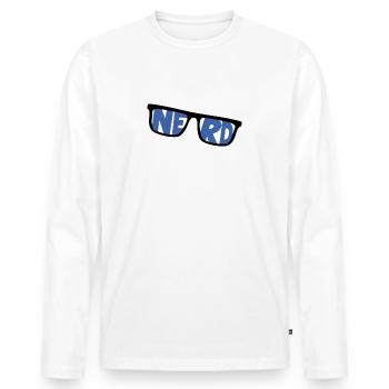 nerd coder server download cyberspace programmer - Männer Premium Bio Langarmshirt - Weiß - Vorne - Nico (187cm)