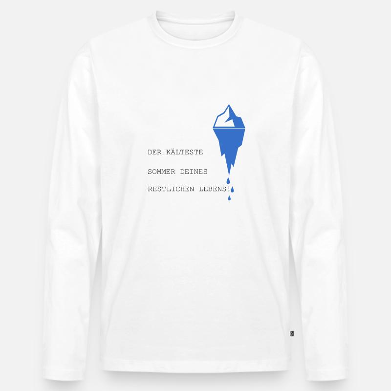 Eisberg Klimawandel Sprüche Geschenkidee - Männer Premium Bio Langarmshirt - Weiß