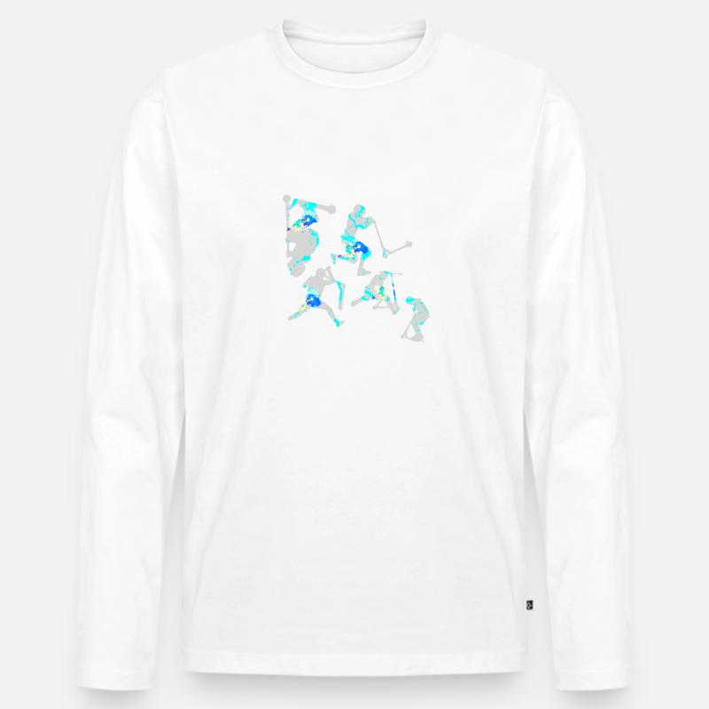 Stuntscooter,Trickscooter,tricks,stunt,e-scooter - Männer Premium Bio Langarmshirt - Weiß