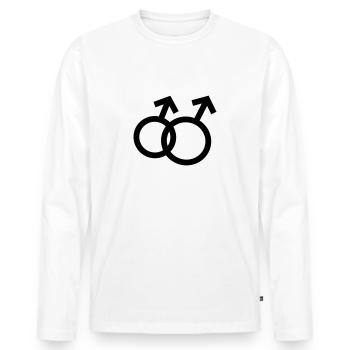 Schwul - Männer Premium Bio Langarmshirt - Weiß - Vorne - Nico (187cm)