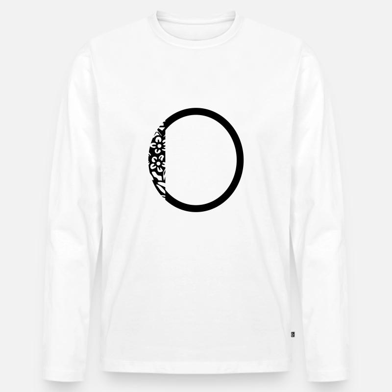 Buchstabe O - Männer Premium Bio Langarmshirt - Weiß