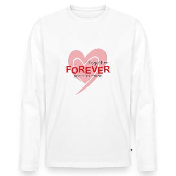 Valentine's gift Together Forever - Men's Premium Organic Long Sleeve Shirt - white - Front - Nico (187cm)