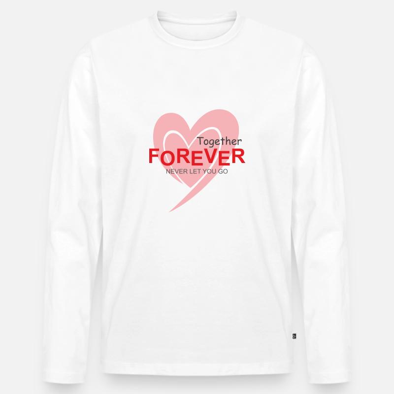 Valentinsgeschenk Together Forever - Männer Premium Bio Langarmshirt - Weiß