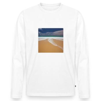 Vacanciers à la plage - T-shirt manches longues Premium bio Homme - blanc - Devant - Nico (187cm)